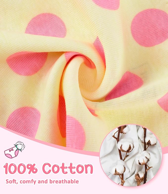 Girls and Toddlers 100% Cotton Underwear Tagless Soft Panties Size 2-3T,4-5T,6,8,10,12 (6-Pack)