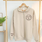Chillever Custom Pet Embroidered Quarter Zip Sweatshirt, Dog Portrait Face Shirt, Pet Photo Shirt, Gifts For Pet Lovers