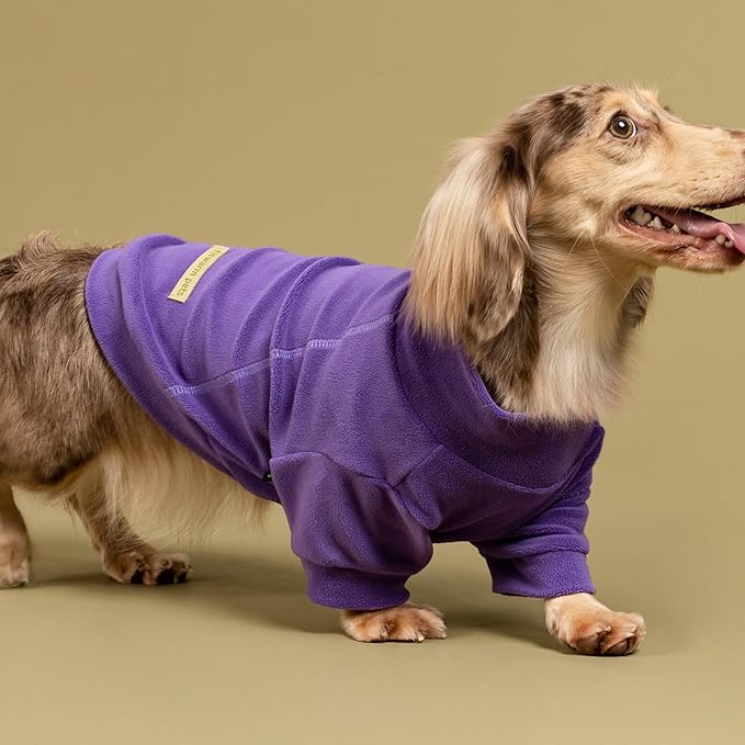 Fitwarm 3 Pack Classic Fleece Dog Sweater, Turtleneck Dog Sweatshirt, Dog Winter Clothes for Small Dogs Boy Girl, Pet Pullover Jumper, Cat Apparel, Purple, MediumPurple, Dark Red, Small