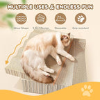 Cat Scratch Pad with Catnip, 3 Packs Corrugated Cardboards Cat Scratcher Pads for Indoor Cats, Durable Scratching Board for Small Medium Cats Kitten, Suitable for Cats to Rest, Grind Claws and Play
