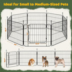 Yaheetech Expandable Dog Playpen, 8 Panel 20 inch Puppy Playpen with Door Indoor/Outdoor Pet Fence for Small Medium Dogs