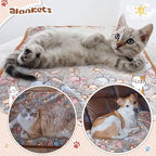Tatuo 4 Pcs Dog Blanket for Pet Cat Blankets Indoor Puppy Teething Stuff Toys Paw Print Fleece Soft Blanket Sleep Mat for Guinea Pig Cage(Black,Midwest (24 x 47 Inch),Square)