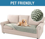 H.VERSAILTEX Plush Chenille Dog Bed Cover Thick Soft Sofa Cover for 3 Cushion Couch Anti Slip Couch Cover Furniture Protector for Dog, Pet, Cat (35" x 74", Sea Foam)