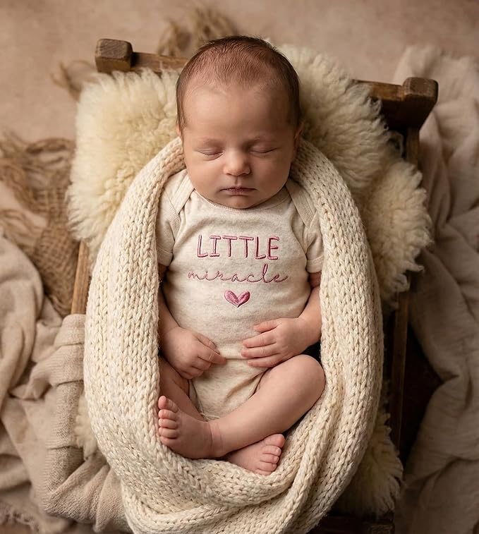 COUPLEHOODIES Personalized Baby Onesie Bodysuit – Custom Embroidery Gift for Pregnancy Reveal Baby Shower or First Grandchild