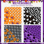 PAWCHIE Halloween Bandanas 4 Pack, Reversible Pumpkin Dog Scarf Bibs, Dog Holiday Costume Set with Two Adjustable Snaps, Multiple Halloween-Themed Patterns for Puppy, Cats, Pets