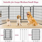 Dog Playpen, 40 inch 14 Panels Dog Pen Indoor Pet Dog Fence Outdoor for Yard Metal Puppy Playpen Pet Exercise Pen Rustproof Portable Dog Fence for RV Camping