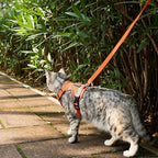 Cat Harness and Leash Escape Proof Large Kitten Harness Ragdoll Cat Vest for Walking Travel, Orange, L