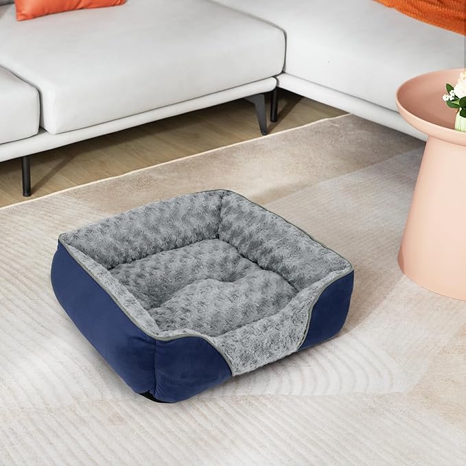 INVENHO X-Large Dog Bed Rectangle Washable Orthopedic Soft Calming Sleeping Durable Pet Cuddler with Anti-Slip Bottom