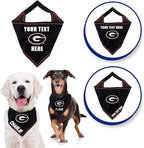 NCAA Georgia Bulldogs Personalized Tie Bandana for Dogs & Cats, Size Large/X-Large. Custom Dog Scarf Bib for Pet Cat Dog. Ultimate Game-Day & Party Customizable Bandana