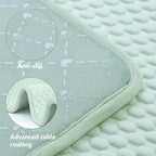 SOMOYA Dogs Cooling Mat Pet Cooling Pads Blanket Sleeping Kennel Mat,Washable Ice Silk Sleep Mat Pad Breathable for Large Dogs Cats (Green, Small (17.7x23.6 in))