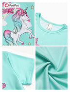 PATPAT Girls Crewneck Short Sleeve Graphic Tees Animal Print Shirts Cute Summer Outfits 5-12 Years