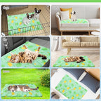 KOOLTAIL Dog Cooling Mat, Upgraded Two Sided Cooling Pad for Dogs Cats Puppy, Soft Pet Sleeping Blanket Keep Cool in Summer with Cute Fruit Pattern, Washable Waterproof for Crate Sofa Bed, Green L
