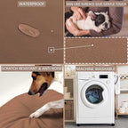 Dog Bed Cover Waterproof Replacement Machine Washable Covers for Dog Bed Heavy Duty Scratch Resistant Mattress Protector Pet Bed 20x15 Inch Brown Cover Only