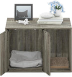 Furinno Peli Small Litter Box Enclosure, French Oak Grey