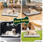 Dog Crate Bed Washable, Plush Anti-Slip Kennel Pad with Soft Flat Cushioning, Home Crate Use, Travel, and Training in Metal or Plastic Dog Cages, 24 x 18 Inch, Grey