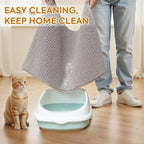 Pieviev Chenille Cat Litter Mat for Litter Box, 28"x22" Soft Ultra Absorbent Mat, Waterproof & Non-Slip, Easy to Clean Litter Trapping Mat for Indoor Cats, Gray