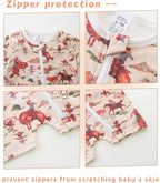 Unisex Summer Trendy 2-Pack Rompers Short Sleeve Zipped Bodysuit Infant Cotton Outfits