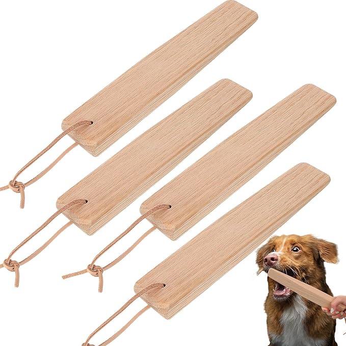 Barydat 4 Pcs Break Stick Dog Fight 10.04'' x 1.77'' x 0.79'' Dog Stick Toy with Ropes for Training German Shepherd Most Dogs