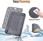 Large Cat Litter Box Step Mat, 16.5"x11.2" Cat Ramp Stairs, Cat Litter Catcher for Self-Cleaning Litter Box, Cats Pedal Step Stool Ideal for Kitten & Older Cats (Dark Grey)