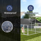 Outdoor Dog Enclosure Heavy Duty Dog Kennel House Mesh Dog Big Cage Pet Kennel Steel Fence with Secure Lock