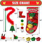 Cat Christmas Stocking, 10 Pack Gifts for Christmas, Interactive Feather Toy with Catnip, Cat Ball Toys, Crinkle Balls, Mice Toys for Indoor Cats & Kitten