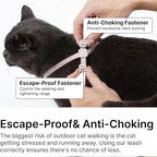 Cat Harness and Leash 2-in-1, Escape Proof Anti-Chocking Harness Adjustable Lighweight Leash Walking Outoor Training for Kitten Small Large Cats Puppy, US IDA Bronze Award (Midnight Black)