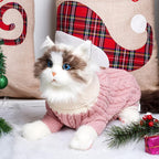 Dog Sweater Turtleneck Knitwear Doggie Pullover Sweater Doggy Winter Coat Warm Pet Clothes Puppy Holiday Clothing Buttons Knitted Outfits for Small Cats Dogs Cold Weather (X-Large)