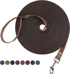 Hi Kiss Dog/Puppy Obedience Recall Training Agility Lead - 15ft 20ft 30ft 50ft 100ft Training Leash - Great for Training, Play, Camping, or Backyard(50ft,Black_Orange)