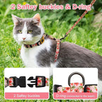 Hikiko Cat Harness and Leash Set Escape Proof Adjustable Walking Travel Cute Kitten Harness for Small Medium Large Cats (Cream Natural, S)