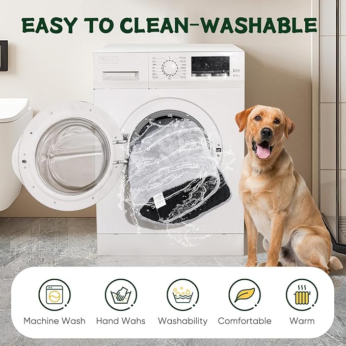 Dog Crate Pad Washable, Ultra Soft Plush Crate Mat for Medium Large Dogs, Non Slip Cushion for Metal Crates, Indoors or Travel, 42 x 28 Inch, Gray