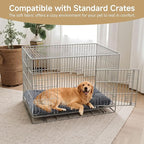 Washable Dog Bed Mat Soft Dog Crate Pad Fluffy Pet Kennel Beds Sleeping Mattress with Non-Slip Bottom for Extra Large Jumbo Medium Small Dogs, 53 x 36 Inch, Grey