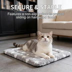 Dog Crate Mat, 4 Piece Reversible Pet Bed, Polyester, Machine Washable, Small Dogs & Cats, Rectangular (Gray Star, 18" L x 14" W x 1.5Th)