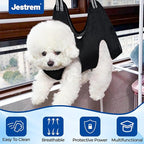 Pet Grooming Hammock for Cats & Dogs, Breathable Mesh Dog Hanging Harness for Nail Trimming, Grooming, Bathing Includes S Hooks, Dog Hammock/Grooming Sling, Pet Grooming Sling Helper(Black,M)