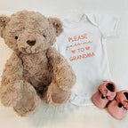 COUPLEHOODIES Personalized Baby Onesie Bodysuit – Custom Embroidery Gift for Pregnancy Reveal Baby Shower or First Grandchild