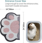 Cute Cat Litter Mat 24”x16”, Litter Box Mat, Litter Trapping Mat, Soft on Kitty Paws, Easy Clean, Anti Slip, Pet Accessories, Door Floor mats - White Pink60*40