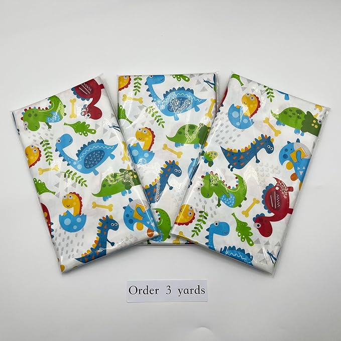 1 Yard (Pre-Cut) 43" x 36" (109cm x 92cm) Premium Floral Cotton Quilting Sewing Fabric, DIY Sewing Patchwork Supplies for Face mask Clothing Handmade Craft&Home Decoration (Dinosaur 6)