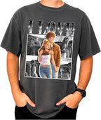 Custom Bootleg Rap Tee, Personalized Girlfriend Vintage Graphic T-Shirt, Photo Shirt, Valentine Birthday Gifts