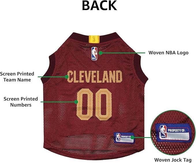 NBA CLEVELAND CAVALIERS DOG Jersey, X-Small - Tank Top Basketball Pet Jersey