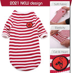 DENTRUN Hairless Cats Shirt Breathable Cat Daily Wear Clothes Stripe Vest Adorable Pajamas Jumpsuit Soft & Skin-Friendly