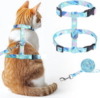 KOOLTAIL Cat Harness and Leash Set, Escape Proof Adjustable Kitten Harness for Walking Travel, Safe & Easy Control Outdoor, Lightweight Soft Pet Harness for Small Medium Large Cats, Leaf Green