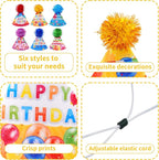 6pcs/Pack Dog Birthday Hats Party Hats for Small MediumPuppies Doggie Cats Boy Girl Birthday Costume Accessories