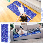 Cooling Pad Mat for Sleep Cooling Mattress Pad Gel for Bed, Relieve Pain, Summer Hot Flashes, Adult, Pets, No Water or Electricity Required (Blue,White,60 x 20 Inch)