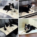 Fluffy Reversible Dog Bed Mat - Ultra Soft & Machine Washable Dog Crate Pad fit for Metal Kennel, Cozy Sleeping Mat, 29" x 18", Beige