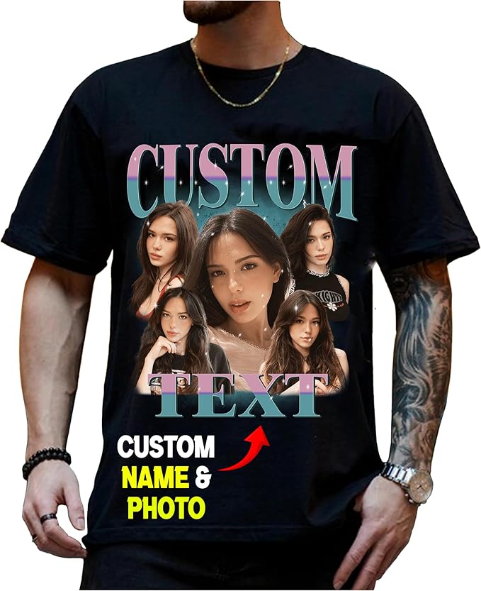 NAZENTI Custom Valentine Shirt Gifts for Boyfriend, Customized Bootleg Rap Tee