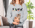 FRYAID Cat Sweatshirt Women Funny Black Cat Graphic Sweater Casual Cat Crewneck Holiday Long Sleeve Hoodie Pullover Top