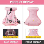 Cat Harness and Leash Set - Escape Proof, Adjustable Breathable Vest Harnesses with Reflective Strips, Easy Control & Secure Walking for Small Medium Large Cats Kitten Collar (Pink, Medium)