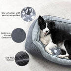 SIWA MARY Dog Beds for Small Medium Large Dogs & Cats. Washable Pet Bed, Orthopedic Dog Sofa Bed, Soft Calming Sleeping Warming Puppy Bed (Star-Grey, Large-(30’’x 24’’x 9’’))