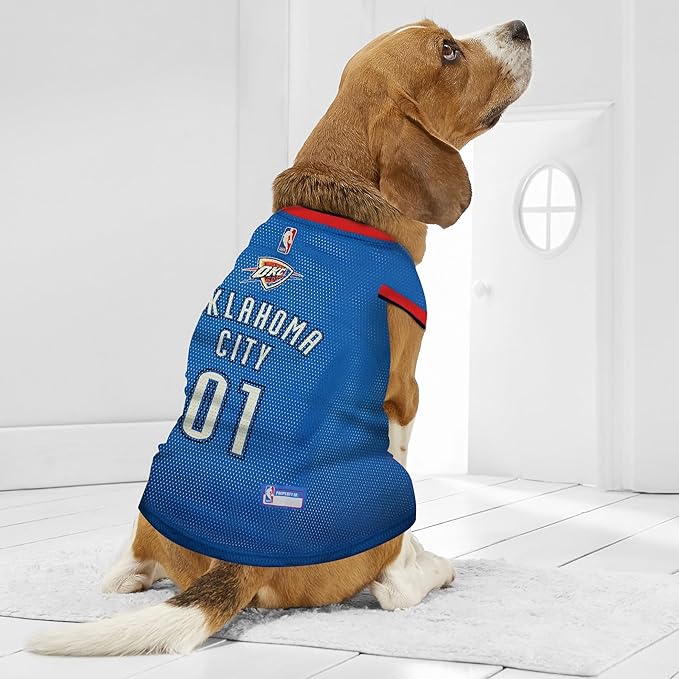 Pets First NBA OKLAHOMA CITY THUNDER DOG Jersey, X-Large - Tank Top Basketball Pet Jersey