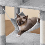 Yaheetech 73in Cat Tree Tower for Indoor Cats, Multi-Level Cat Activity Center with Scratching Posts Large Cat Condo with Funny Hammock for Kittens