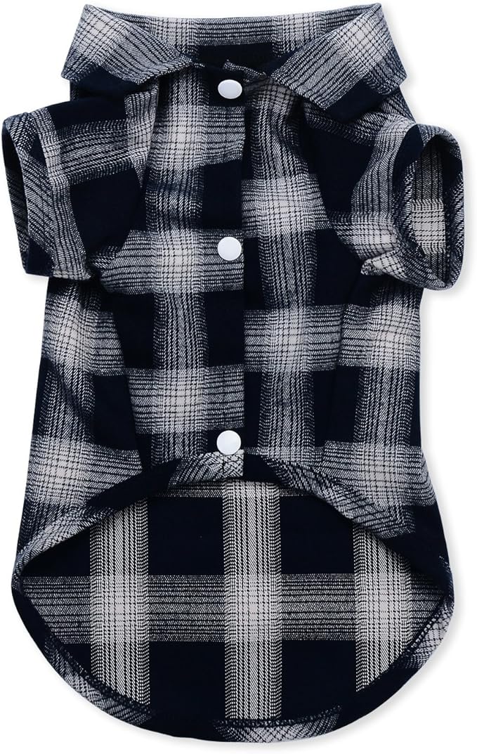 Koneseve Dog Shirt, Pet Plaid Clothes Shirt T-Shirt, Sweater Bottoming Shirt for Small Dog Cat Puppy Grid Adorable Wearing Stylish Cozy Halloween,Christmas Costumes (Blue;L/Large)